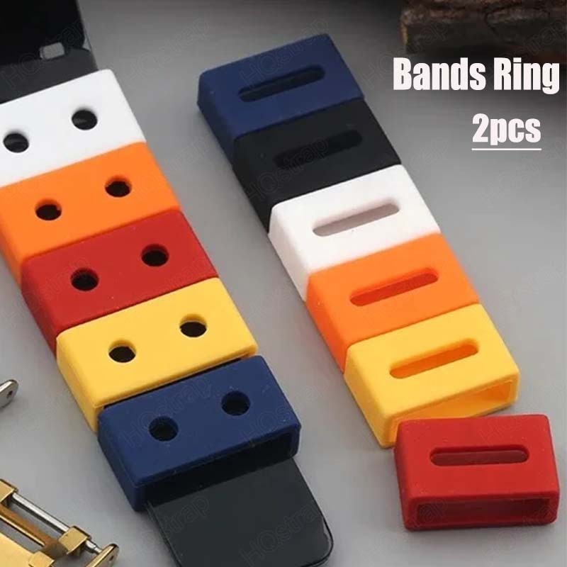 Silicone Watch Band Locker Ring Waterproof Bezel Rubber Strap Loop ...
