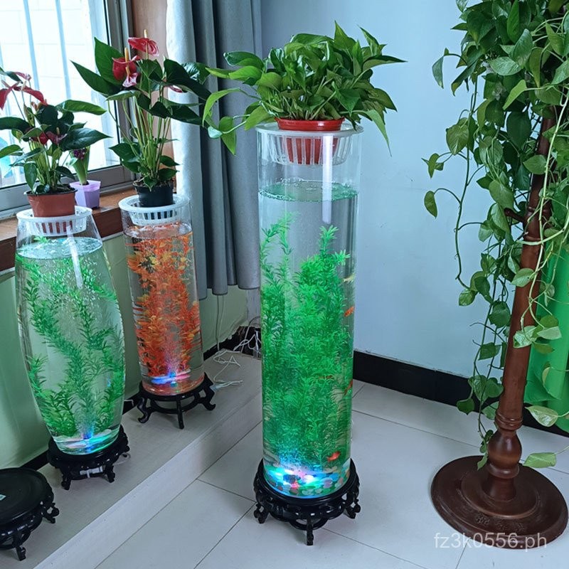 Goldfish Tank Small Cylindrical Living Room Fish Tank Creative Home ...