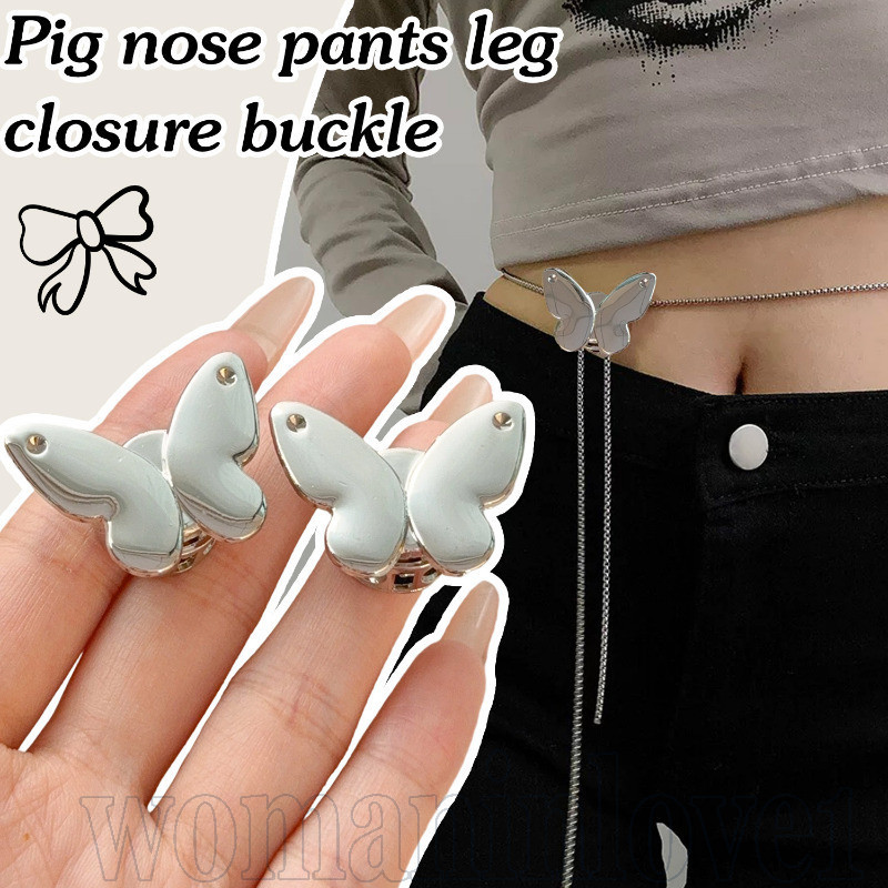 Butterfly DIY Spring Buckle - Release Oval Button - Pig Nose Trouser ...