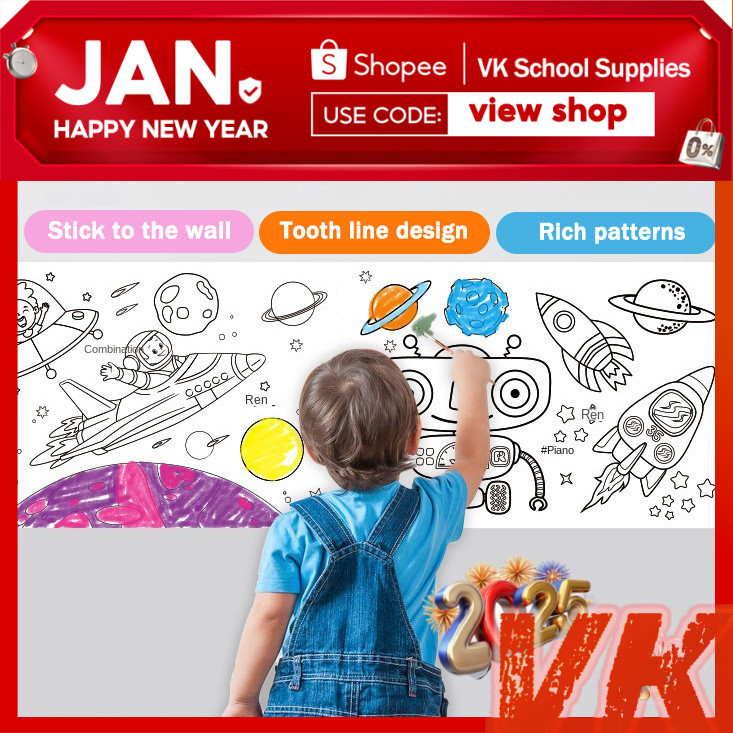 VK Children's graffiti scroll coloring book painting paper Kids ...