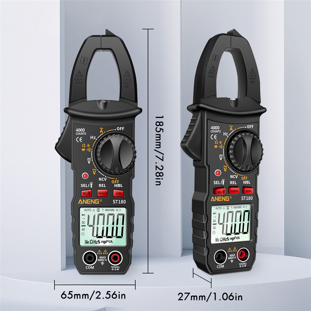 ST180 Digital Multimeter with Clamp 4000 Counts for AC/DC Current ...