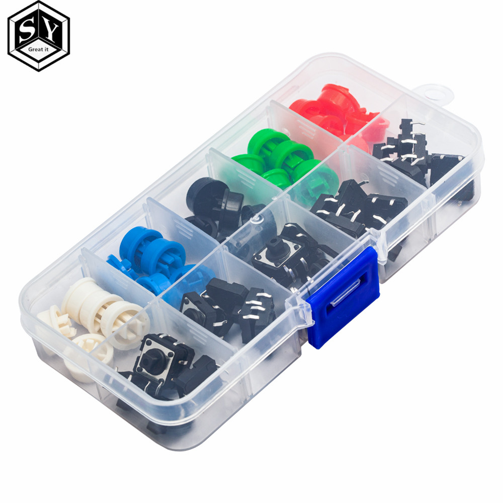 25PCS Tactile Push Button Switch Momentary 12*12*7.3MM Micro switch ...