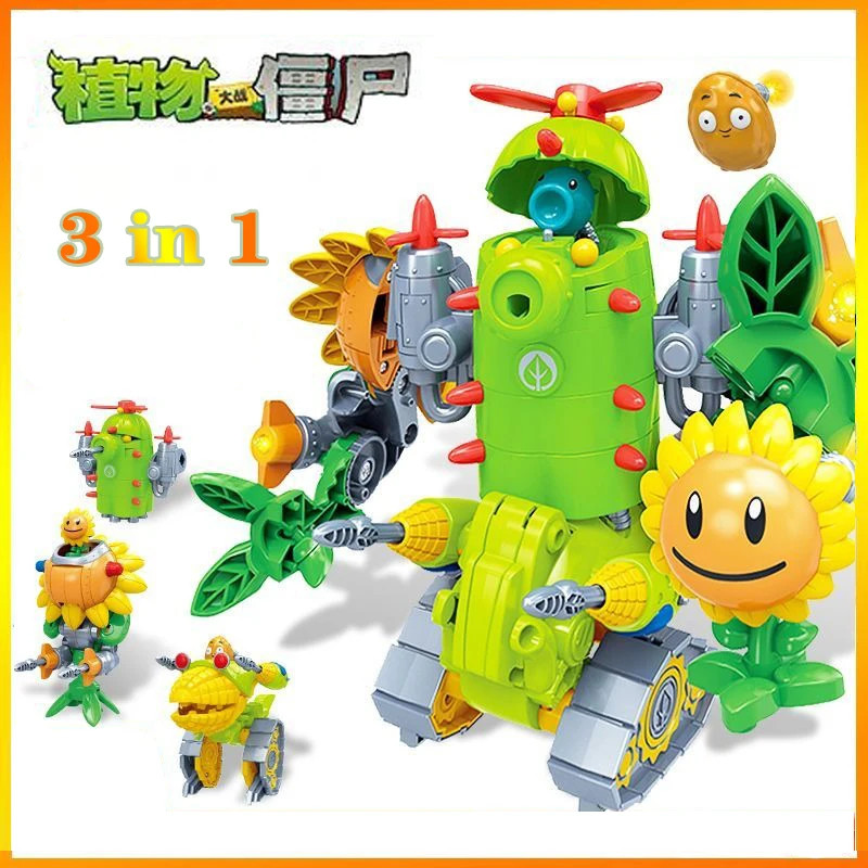 2024 New Plants vs. Zombies Robot Sunflower Cactus Corn Combination ...