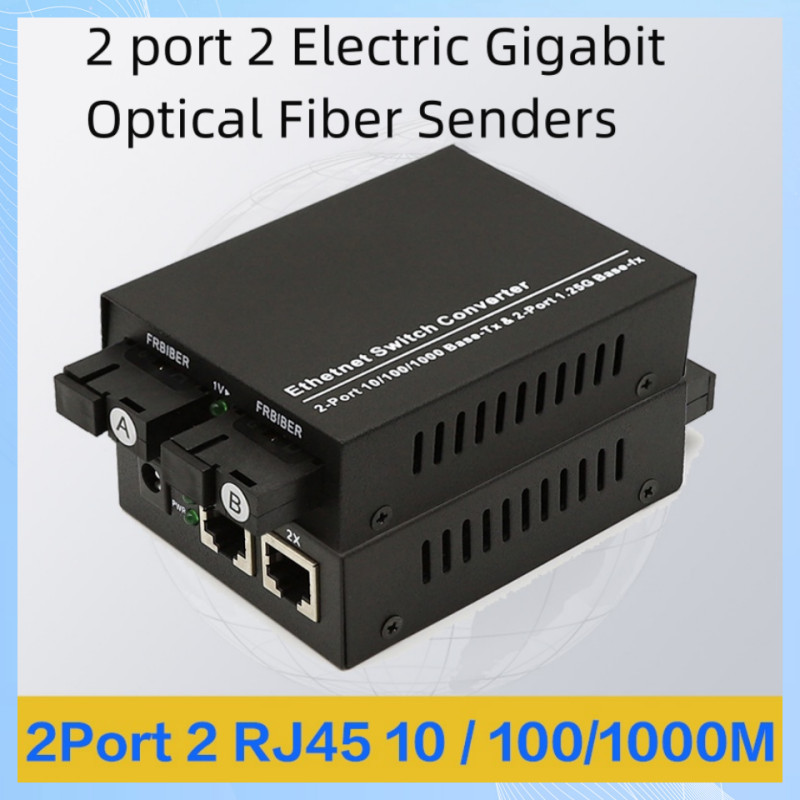COD Media Converter 2G2E Port Gigabit Optical Fiber Fiber Transceiver ...