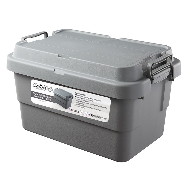 CASCADE WF5064 50L STORAGE BOX OUTDOOR GRAY | Shopee Philippines