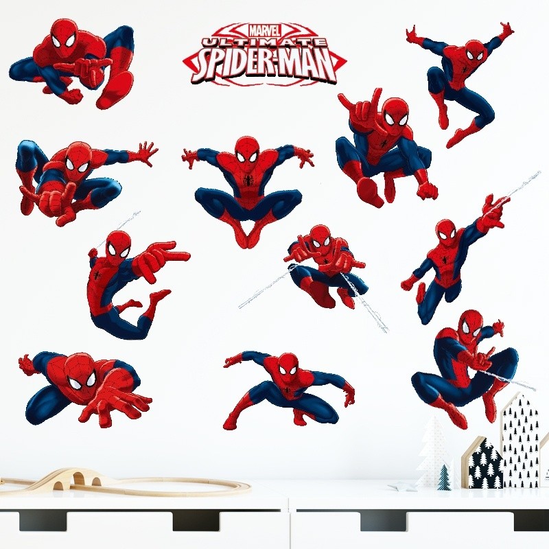 Spiderman Stickers Wall Stickers Cartoon Children Boy Room Bedroom ...