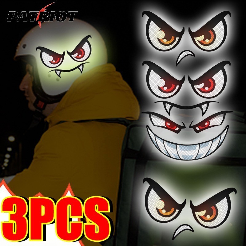 Demon Eye Reflective Sticker for Motorcycle/Bike, High-Visibility ...