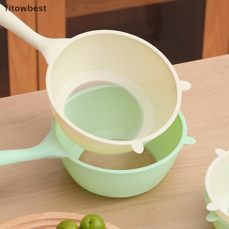 Fbph Rice Sieve Plastic Colander Kitchen Drain Basket With Long Handles ...