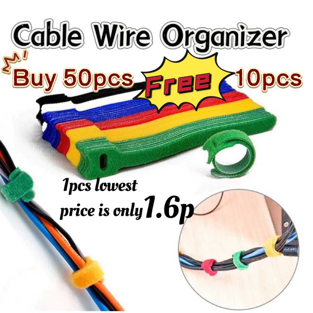 10pcs Self-Adhesive Cable Tie Clips Organizer Wire Buckle Cord Keeper ...