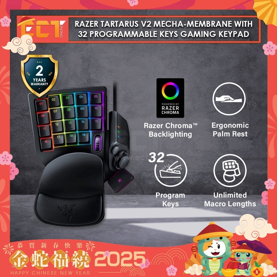 Razer Tartarus V2 Mecha-Membrane with 32 Programmable Keys Gaming ...