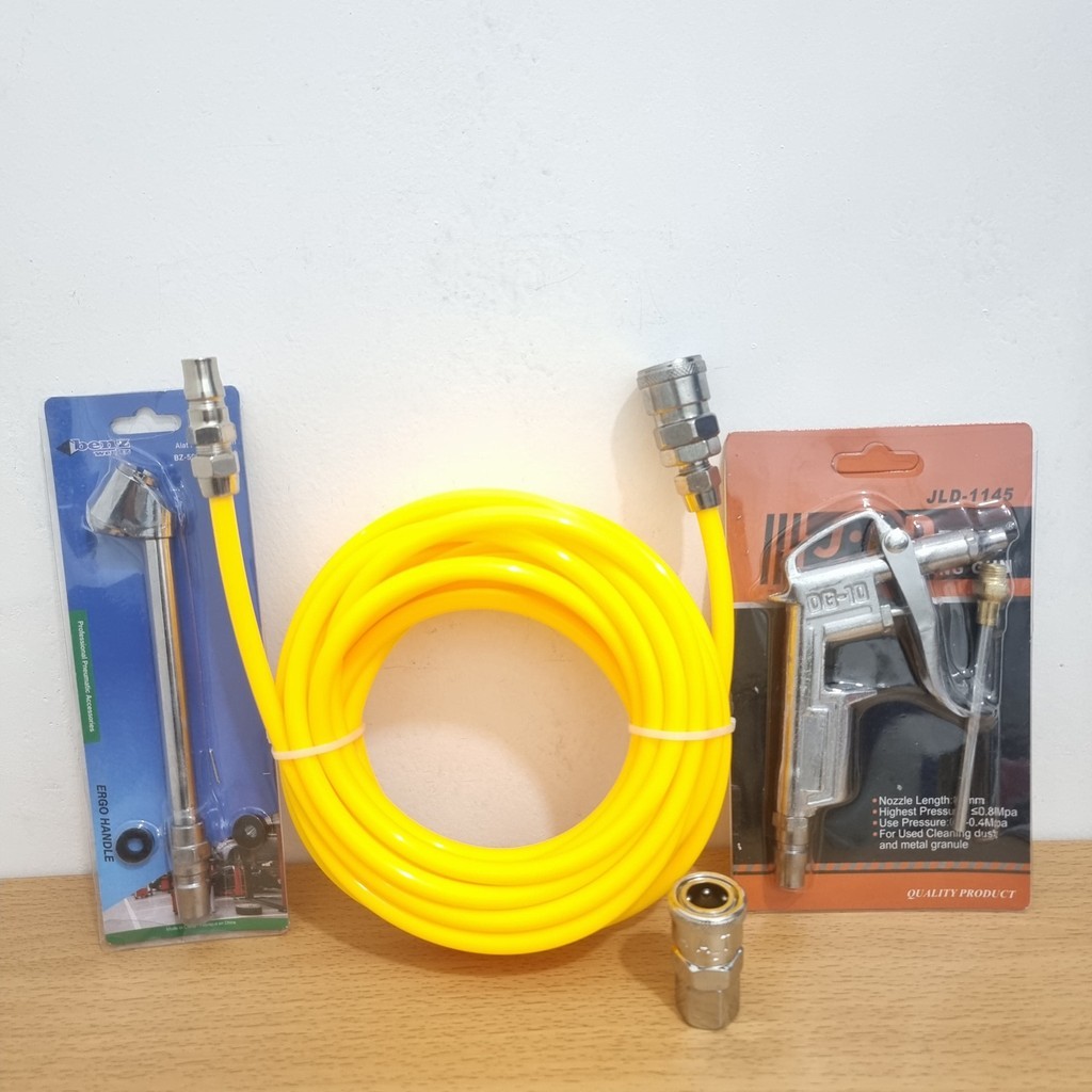 thumbnail image 2 of 3-Piece Air Compressor Accessory Kit: Recoil Hose, Inflator Tool, And Duster Gun – Portable 2 of 6