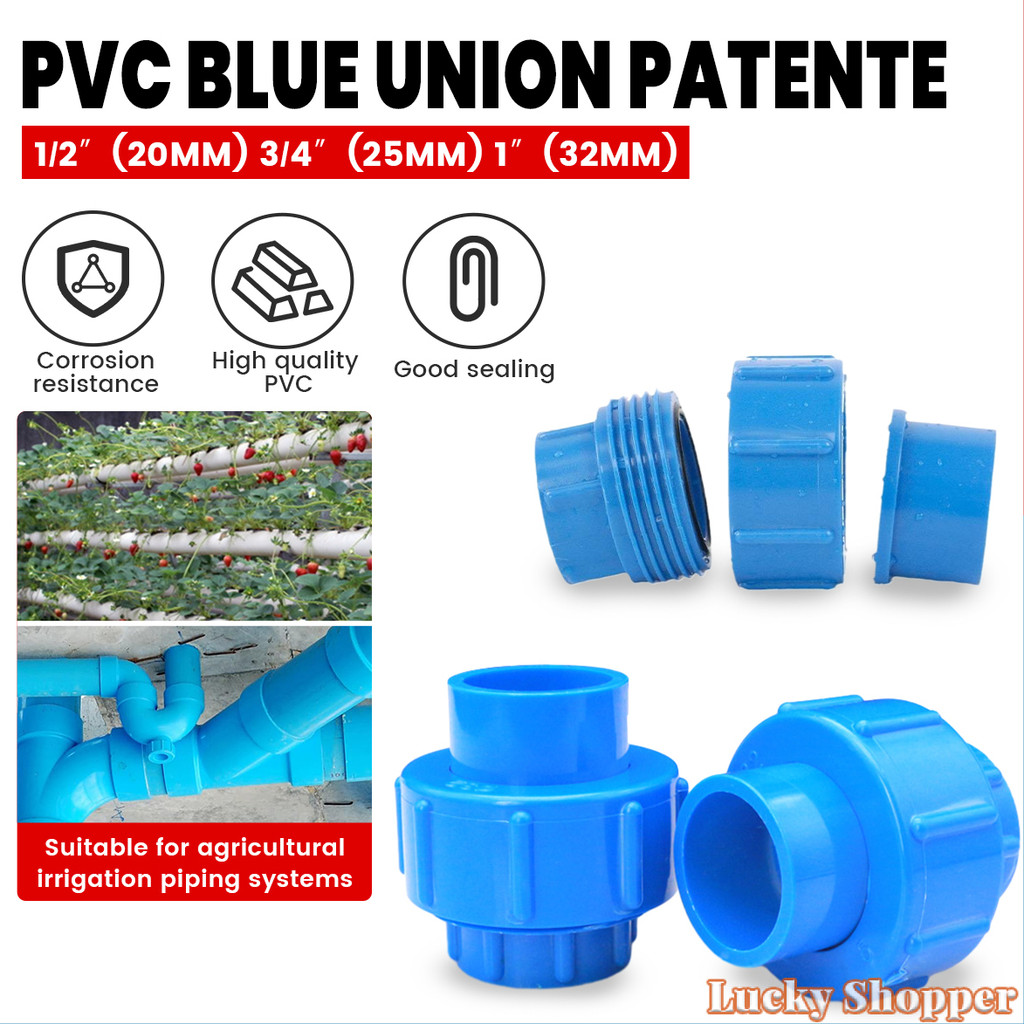 LSP PVC Pipe Fitting Union Quick Connector Blue Fitting Coupling 20mm ...