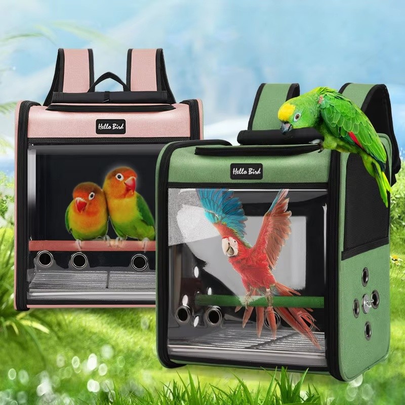 Parrot Backpack Bird Carry Cage Carriers Travel Set Pet Bird Breathable ...