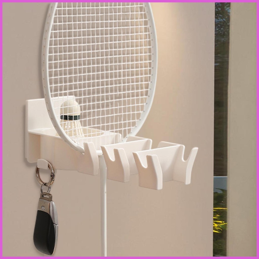 Wall Mount Racket Rack Badminton Racket Organizer Stand Multifunctional ...