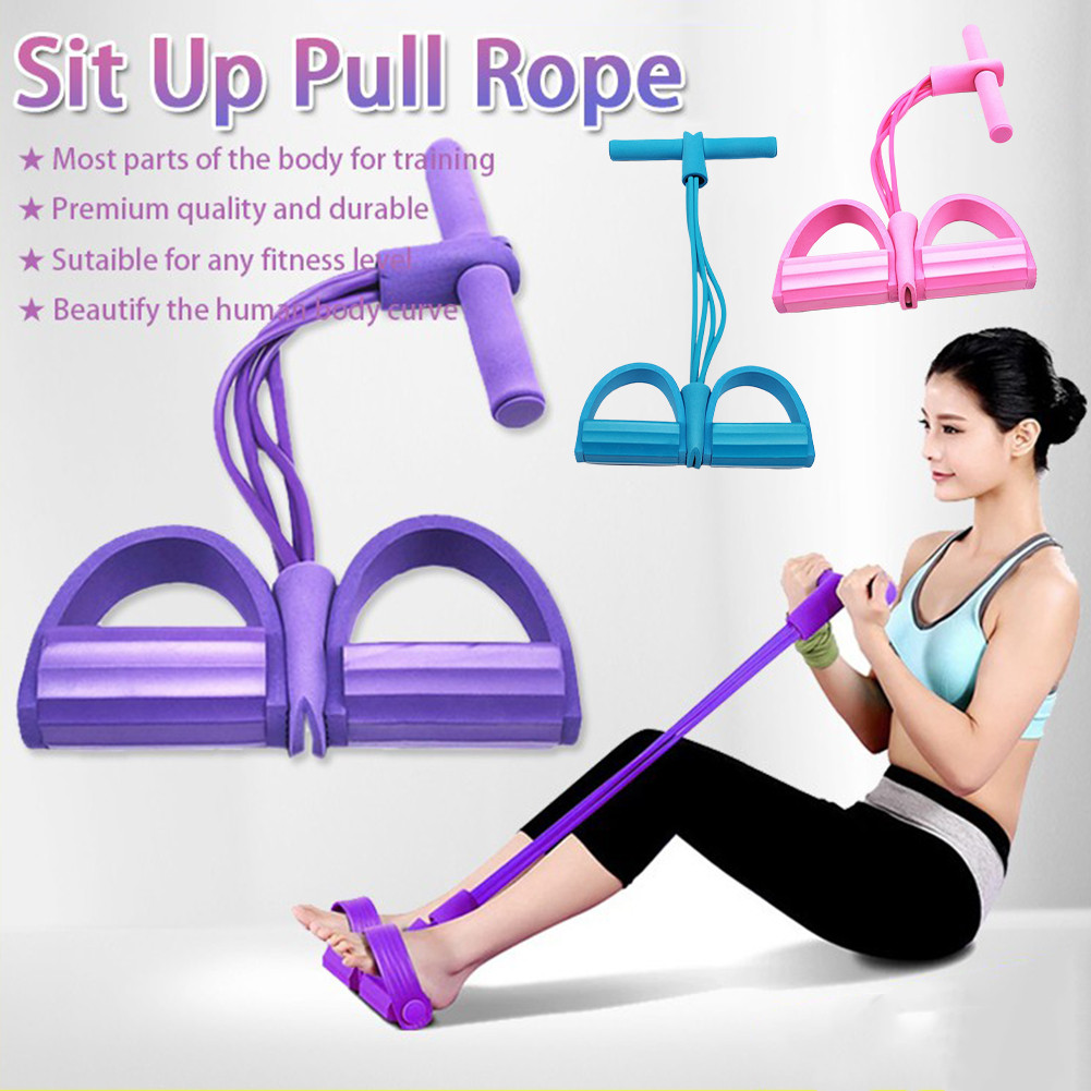 SSS Yoga Training Tension Rope Sit-ups Fitness Workout Foot Pedal ...