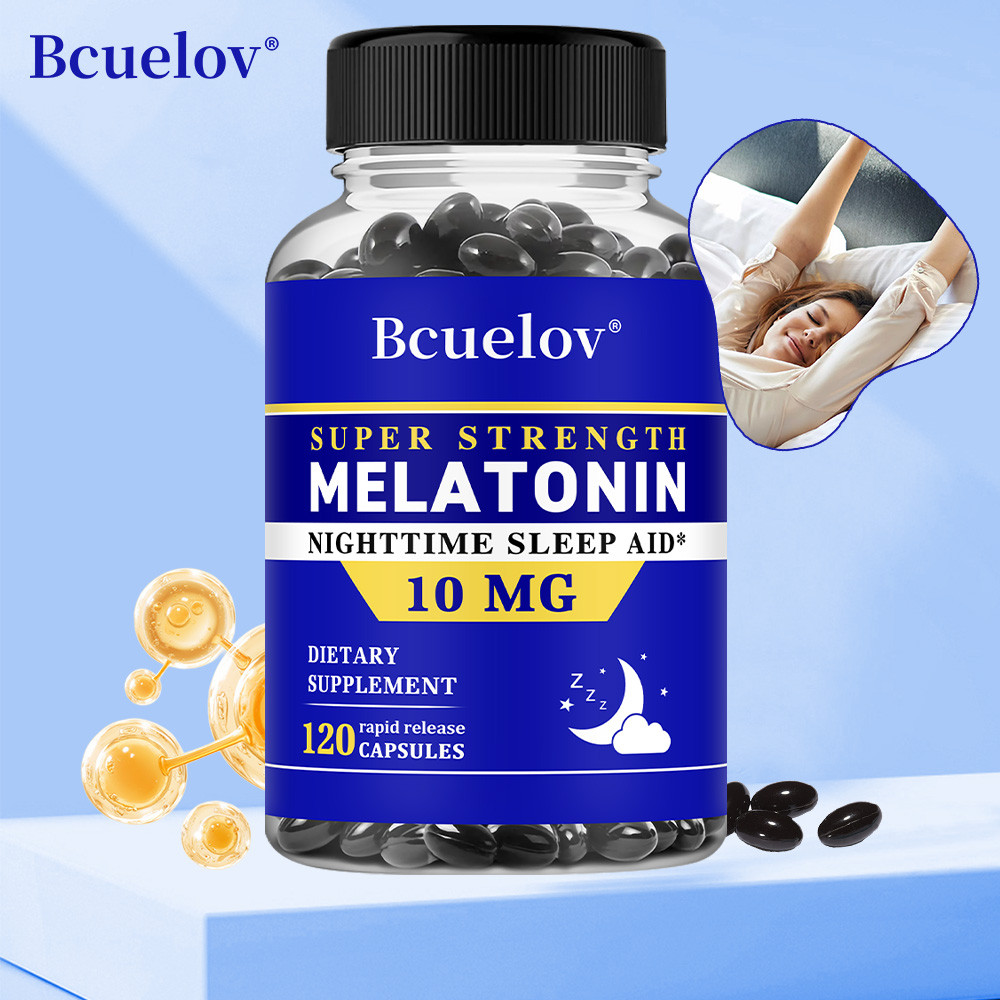 Bcuelov Extra Strength Melatonin 10mg Supplement - Nighttime Sleep Aid ...