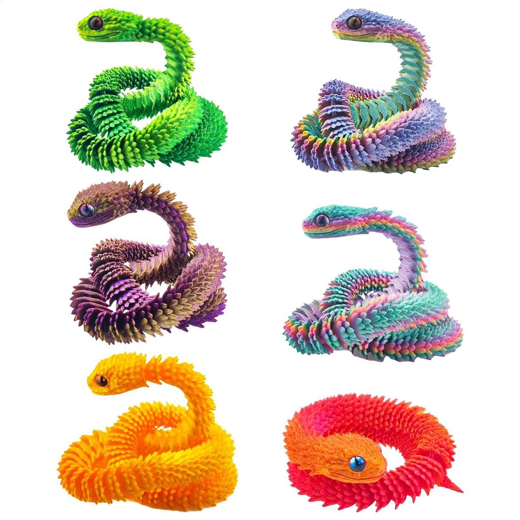 3D Printed Snake Articulated Snake Model Realistic Articulated Flexible ...