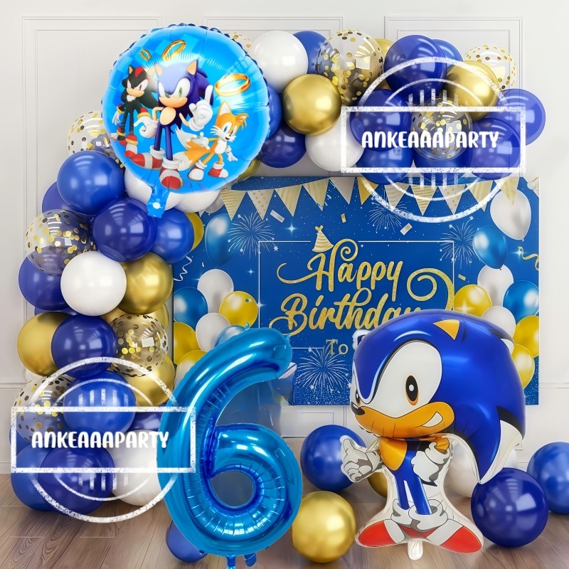 Sonic The Hedgehog Balloons – Set Of 2, 28 Inch, Helium Quality, Multicolor, Birthday Party Supplies