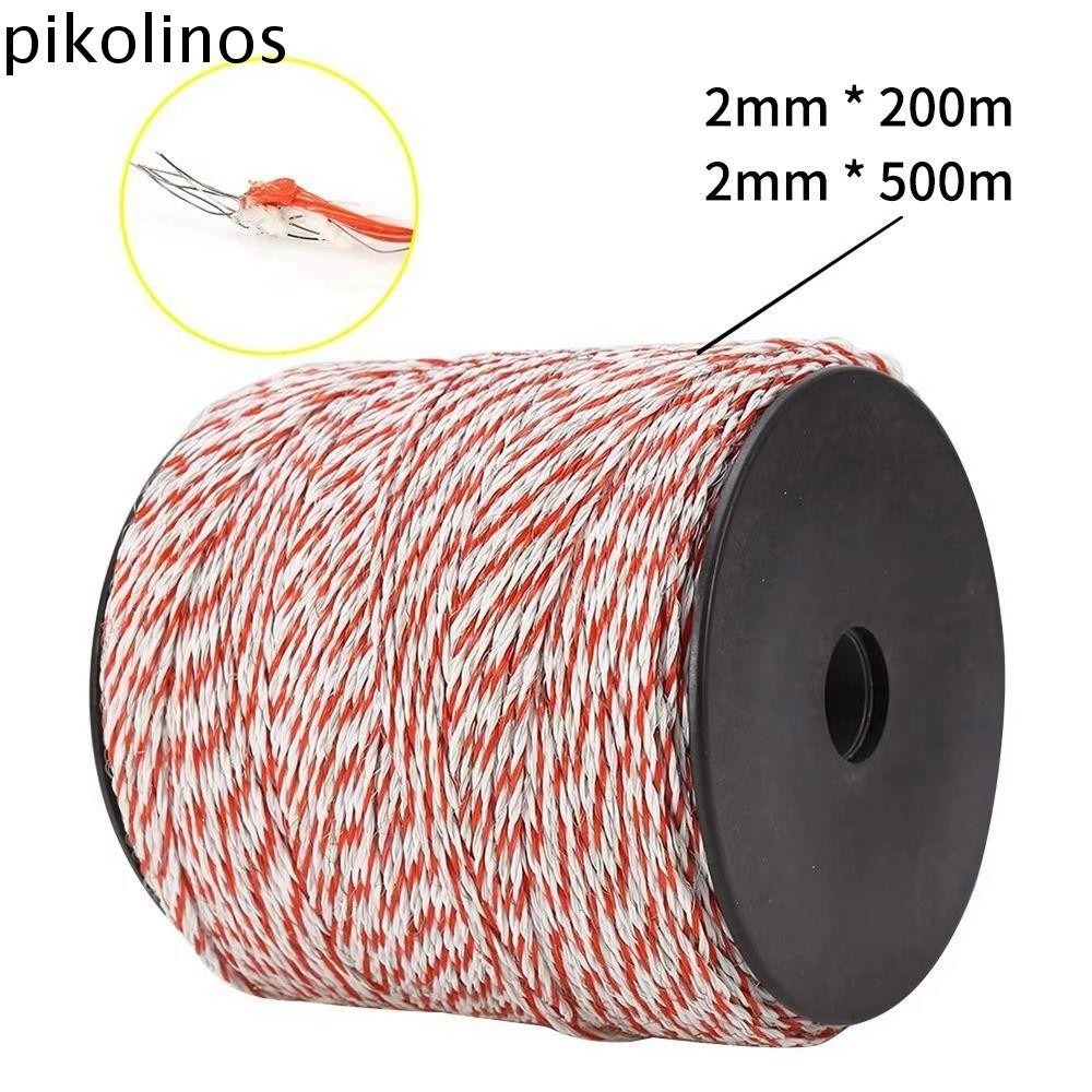 PIKOLINOS Electric Fence Rope, 200m/500m Roll Lower Resistance Red ...