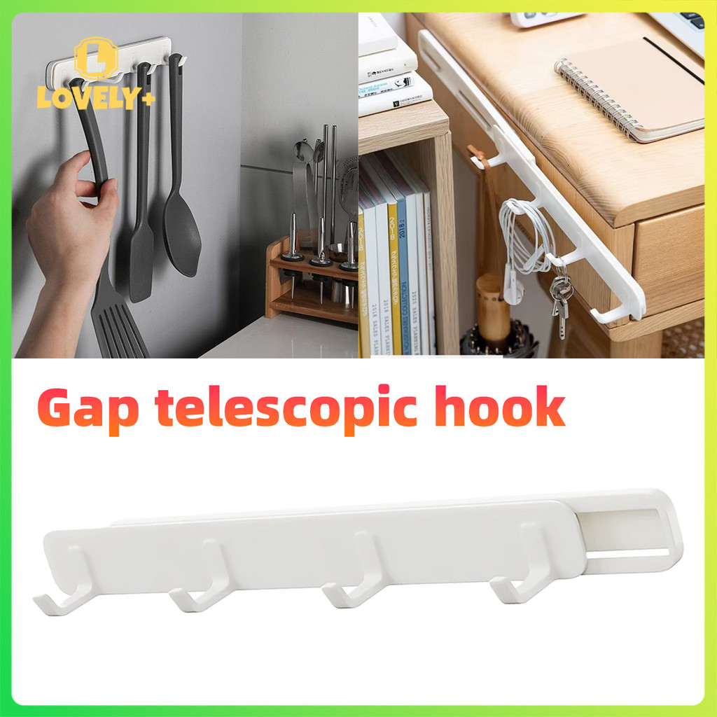 Space Saving Wall Mount Hanger Storage Telescopic Pull Out Sliding Hook ...
