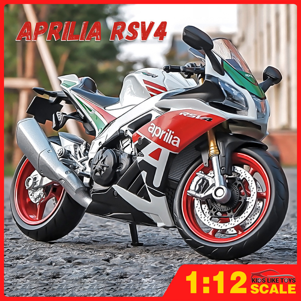 Maquette Aprilia RSV4 RR1000 1/12 – Risopen, Métal Die-cast, Noir, Pièces Mobiles (tête, Queue), Cadeau Collectionneur Sport Moto