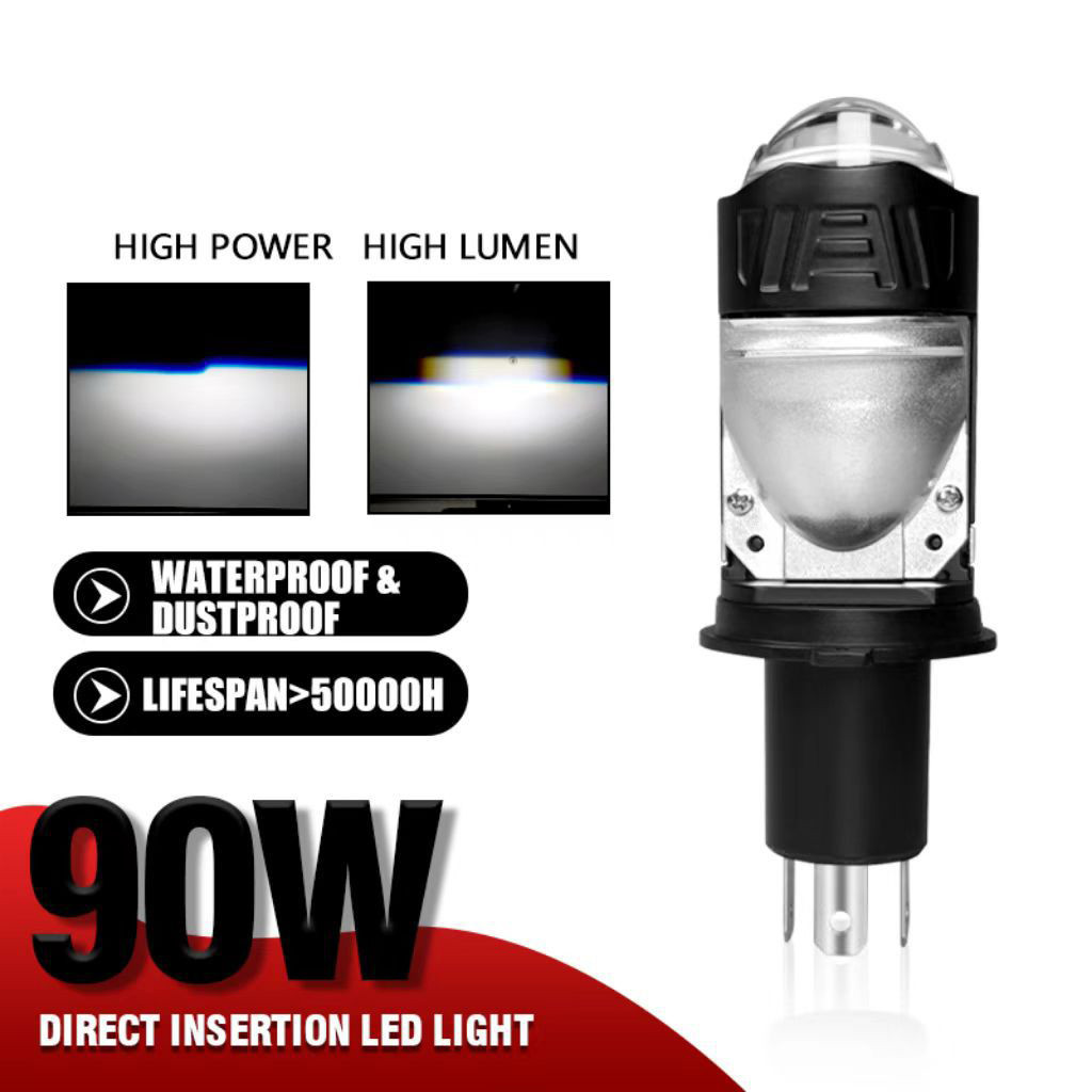10800LM Car Mini H4 HS1 LED Headlight Projector Lens 6000K White For ...