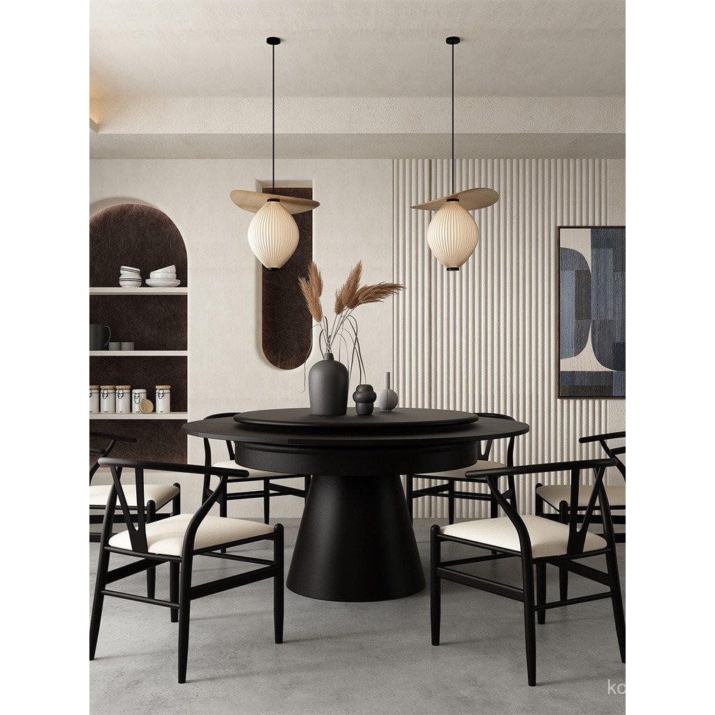 Nordic Wabi-Sabi Style Small Apartment Solid Wood Folding Dining Table ...