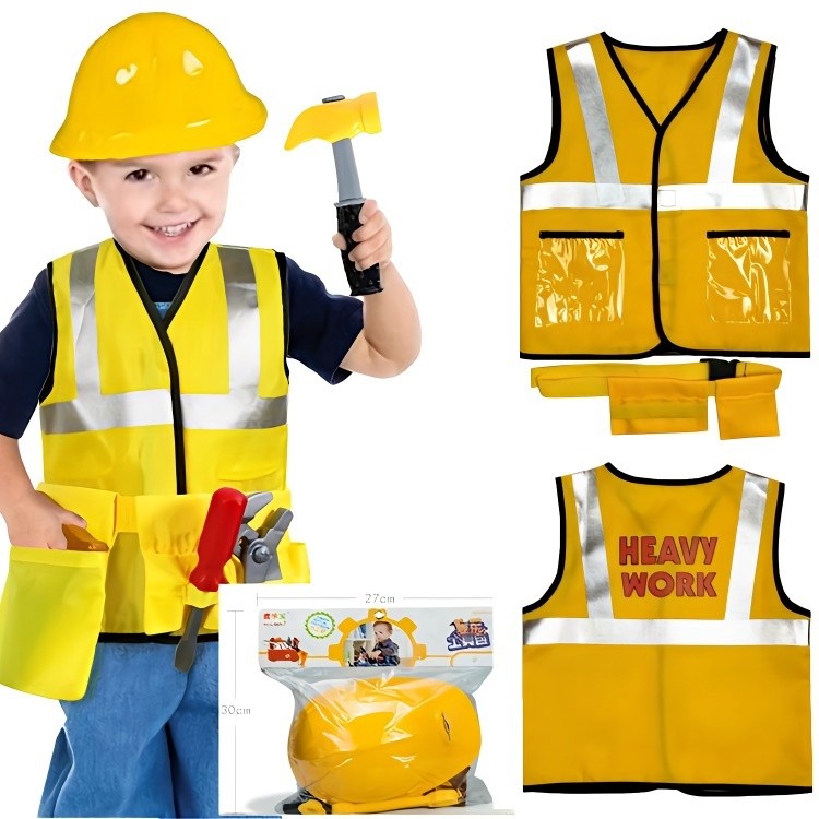 Engineer Vest Uniform Worker Construction Cosplay Costume For Boys ...