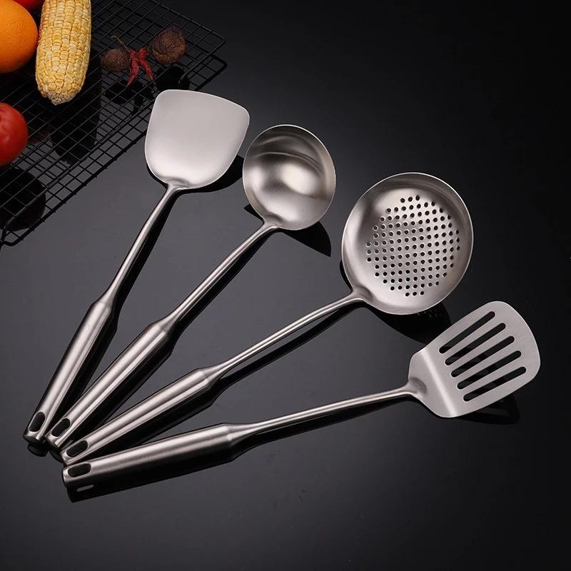 304 Stainless Steel Wok Spatula Set Kitchen Utensils with Spoon ...