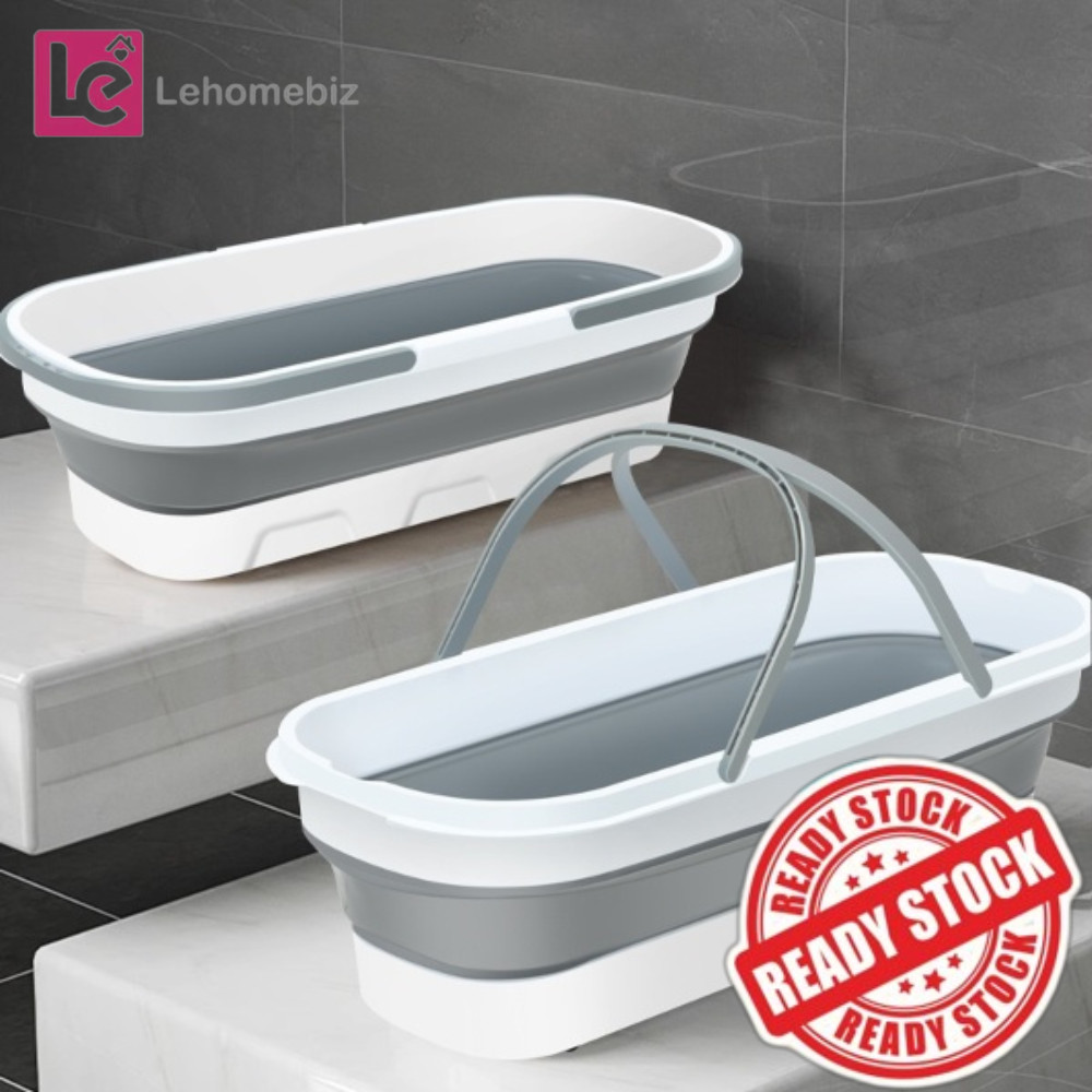 Folding bucket portable Rectangular Pail Baldi Boleh Lipat Plastik ...