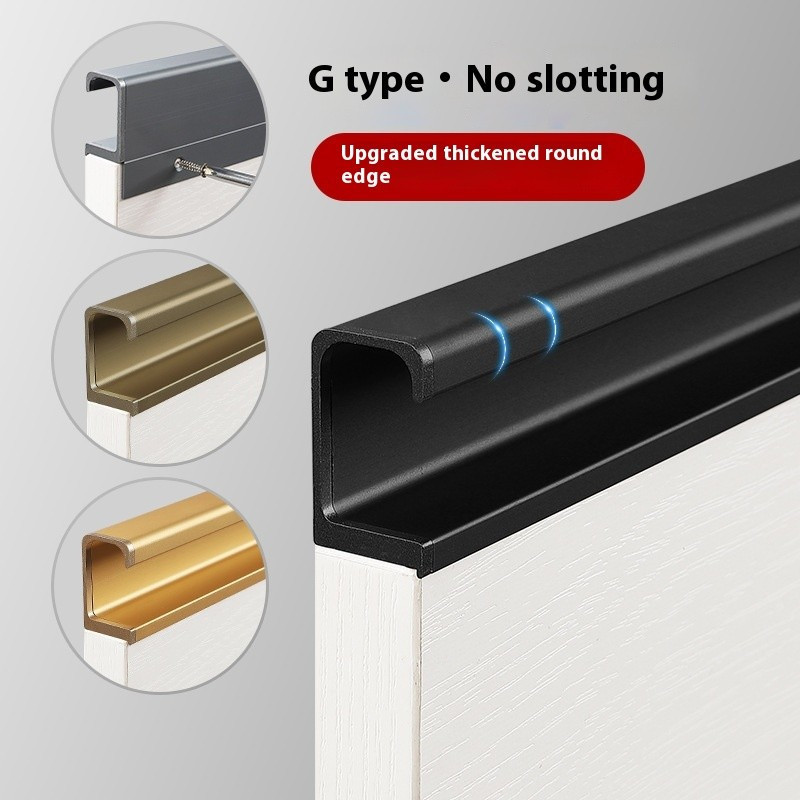 Invisible No-Drill Handle Embedded Concealed Kitchen Cabinet Door ...