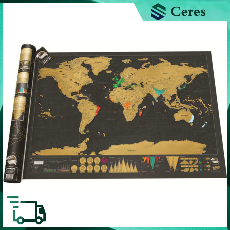 Scratch World Map Scratch Off Personalized Map DIY Teaching Fun Toy ...
