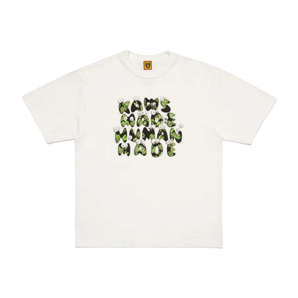 HUMAN MADE X KAWS co branded plant camouflage letter pattern printed ...
