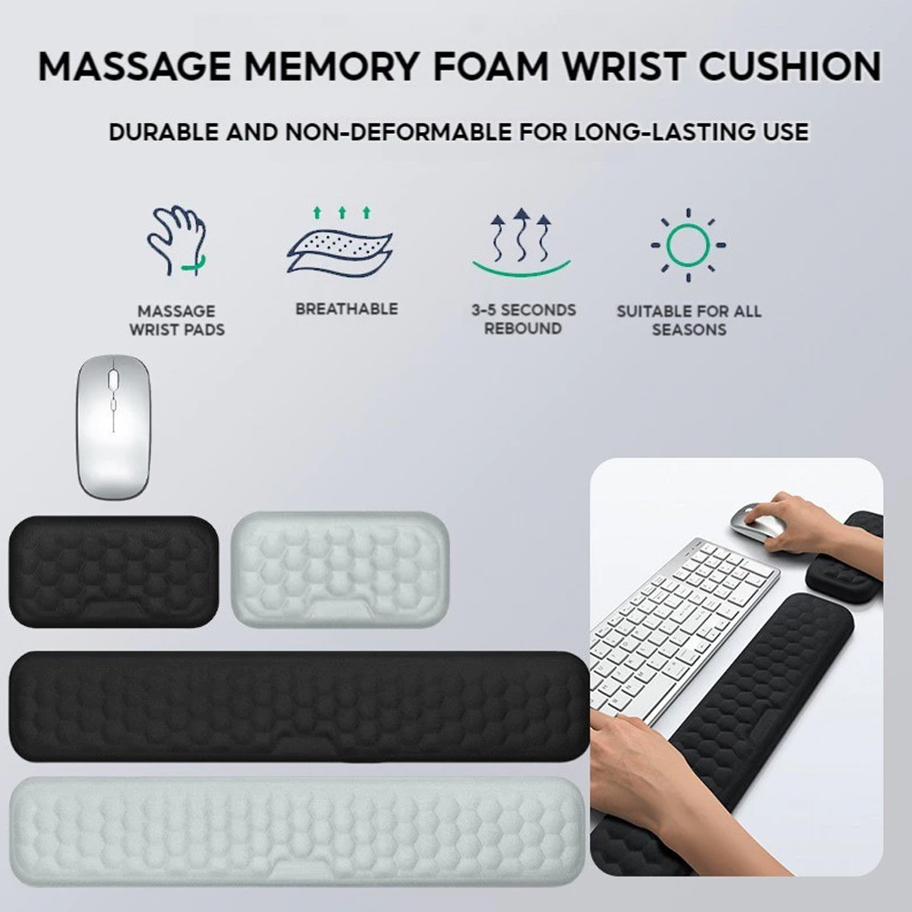 Memory Foam Keyboard and Mouse Wrist Rest Pad Ergonomic Keyboard Hand ...