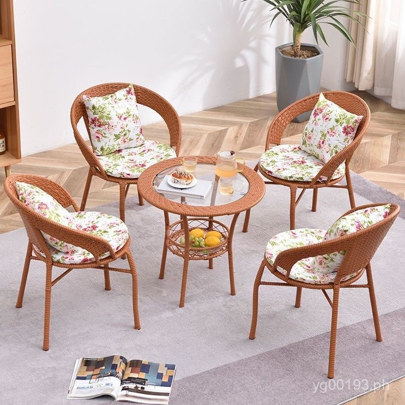 Leisure Rattan Chair Combination Table and Chair Indoor Balcony ...