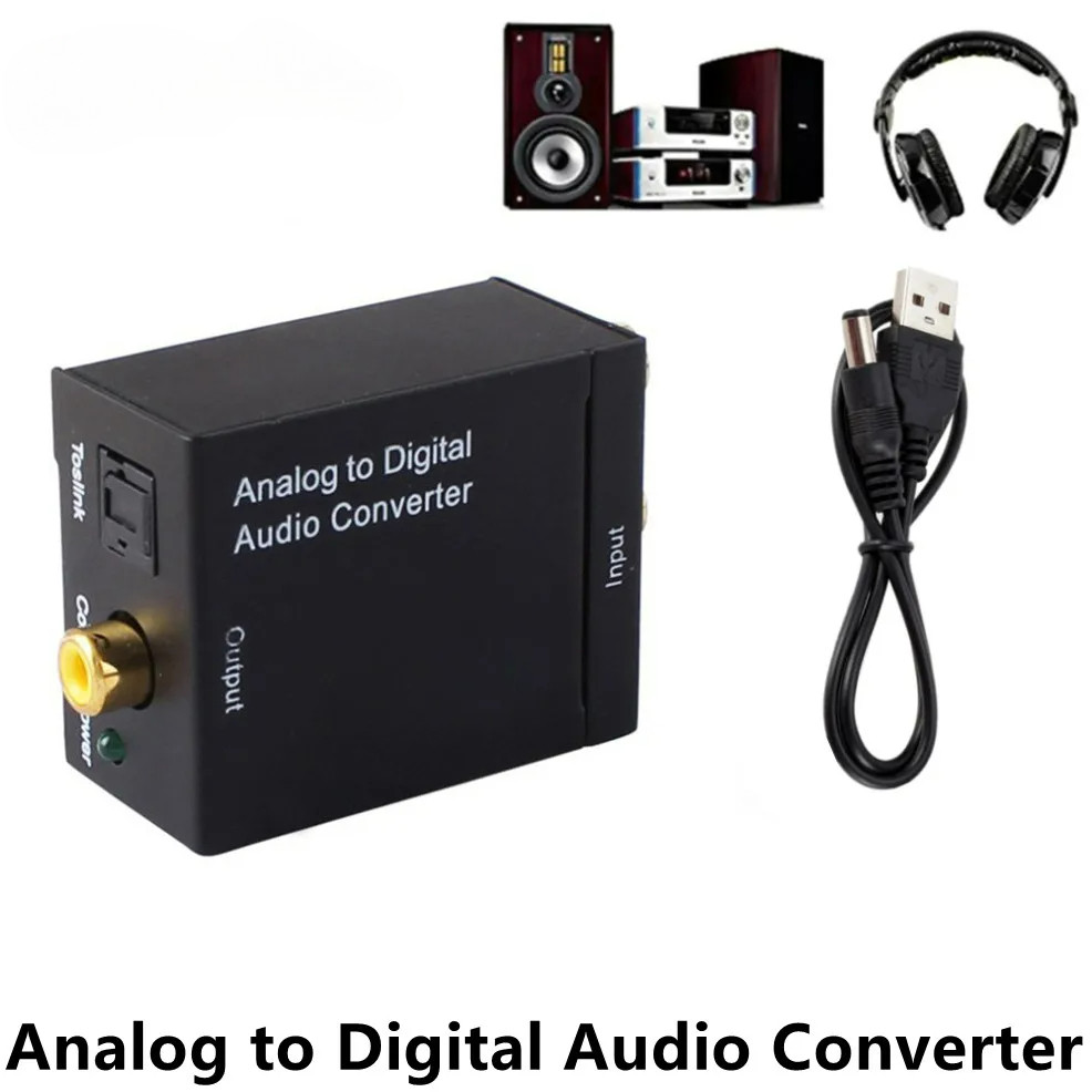 Analog to Digital Audio Converter Amplifier Decoder Optical Coaxial RCA ...