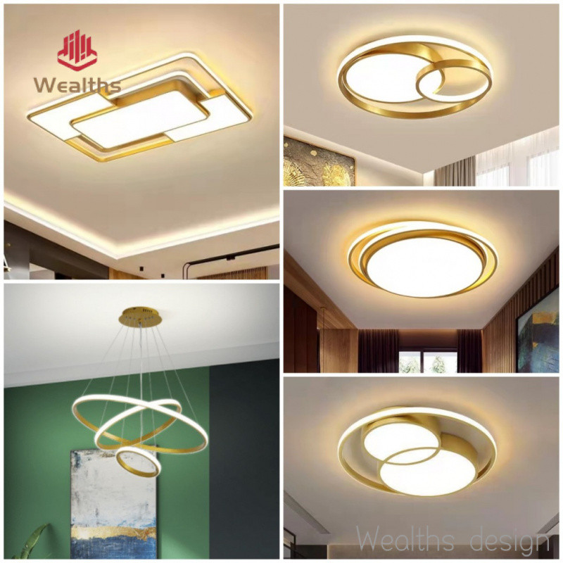 Modern LED Ceiling Lights With Remote Dimmable Lamp 36W 48W 100W