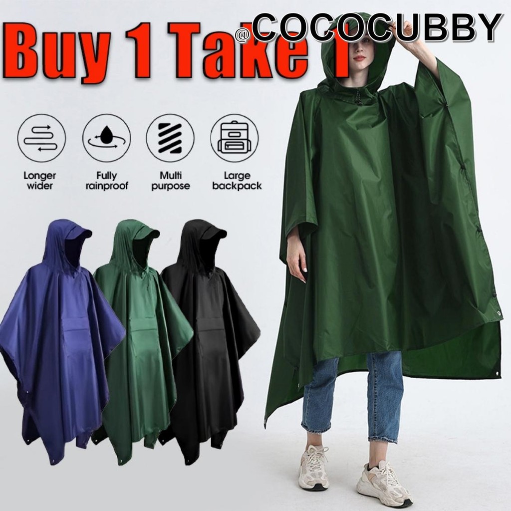COCOCUBBY Poncho Raincoat Motorcycle Unisex And Free Size Bicycle ...
