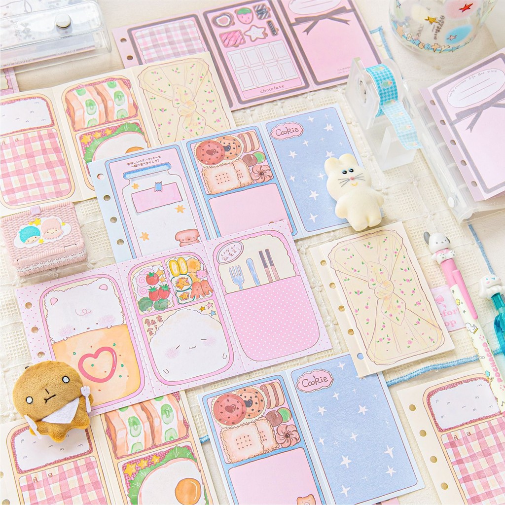Cdaily|15 Sheets in Cute M5 Loose-leaf Refill Notes Meal One Meal ...