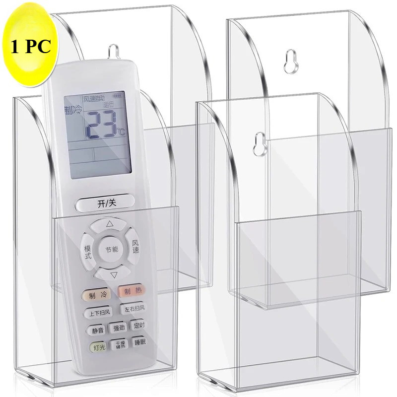 1PC Wall Mounted Storage Rack Acrylic Air Conditioner Remote Control ...