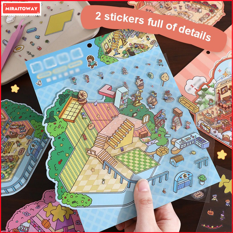 【⚡MT】DIY Landscape Sticker Creative 3D Miniature Scene Collage Sticker ...