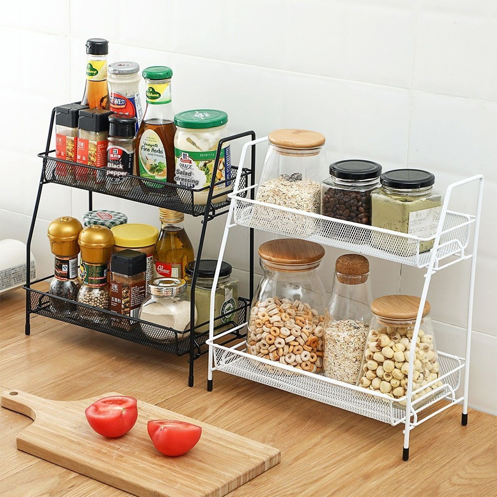 Storage Iron Large Detachable Spice Rack -Capacity Kitchen Desktop ...