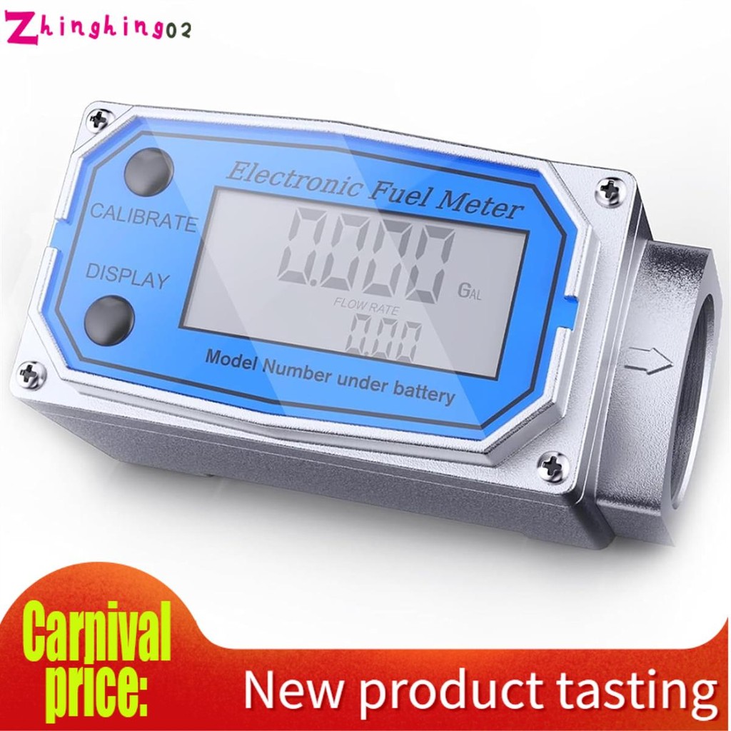 ★zhinghing02★ Flow Meter Digital LCD Display, NPT Counter Waterproof ...