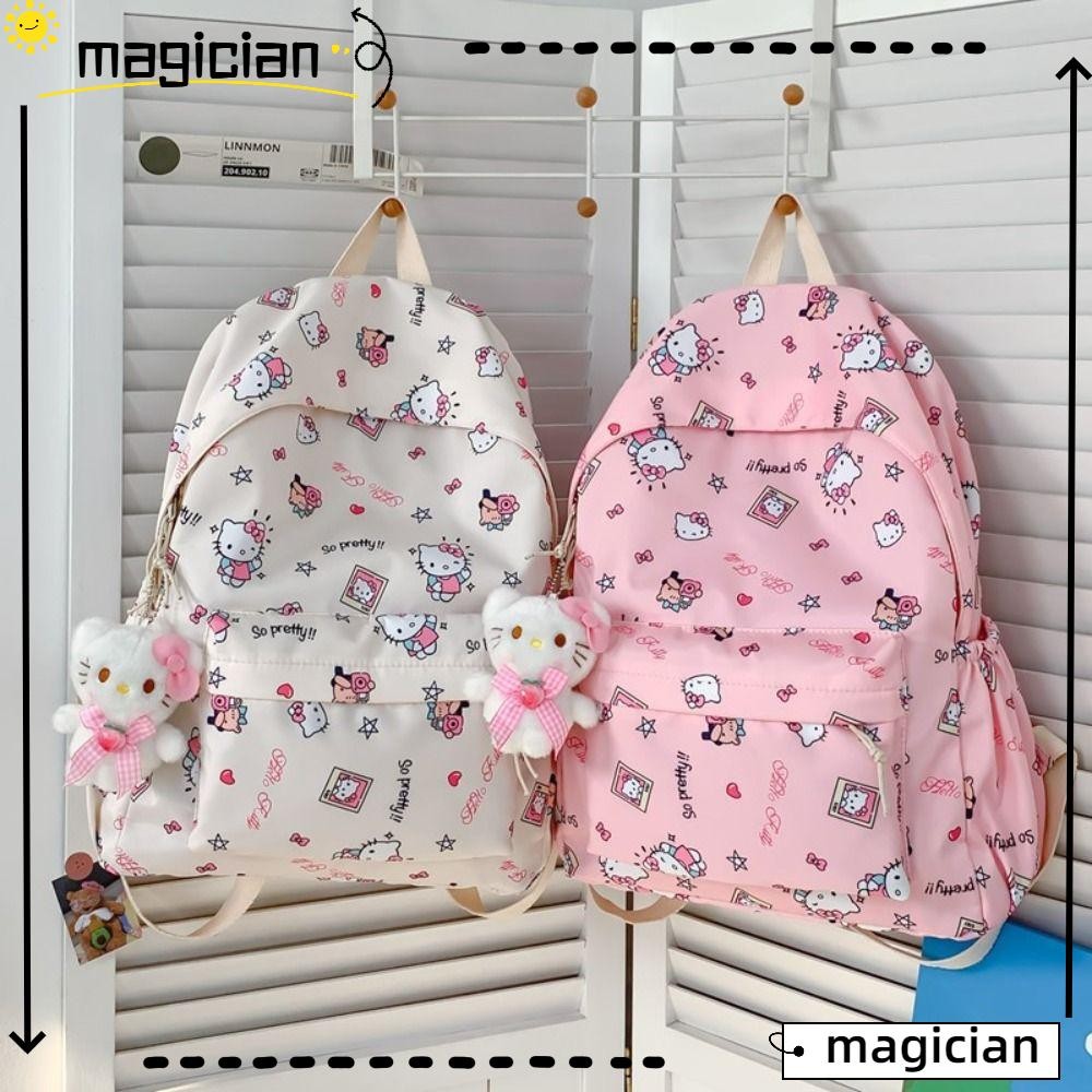 MAG Backpack, Kitty Sweet School Bag, Cartoon Nylon Large Capacity ...