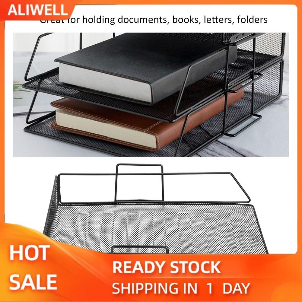 Aliwell gernie Desktop Tray Organizer Store Documents and Books Iron ...