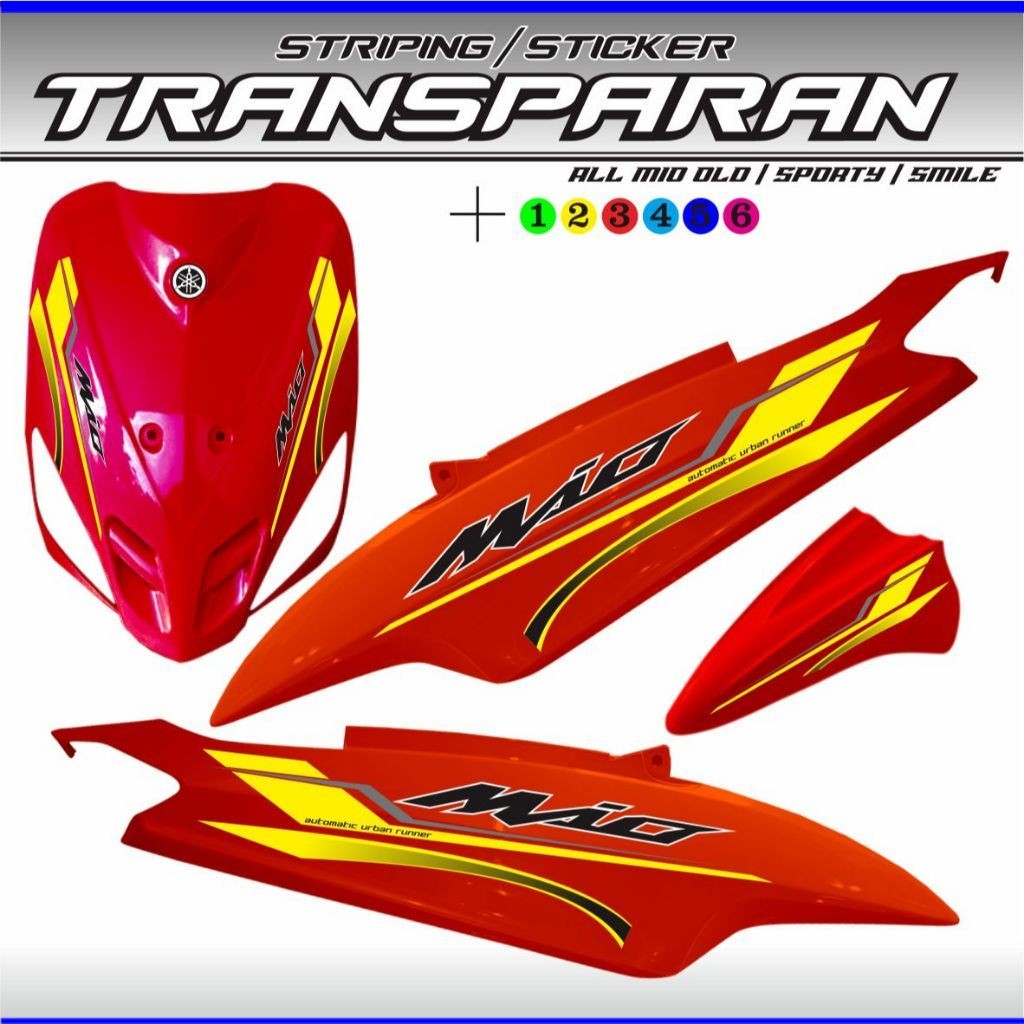 UV CLEAR TRANSPARENT STRIPING YAMAHA MIO SPORTY VARIATIONS / MIO SMILE ...