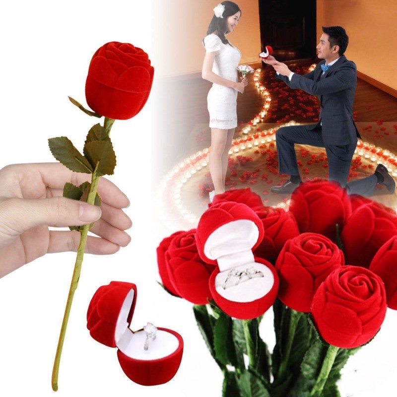 Proposal and Confession Rose Ring Box/Cute Portable Packaging Box/Gift ...