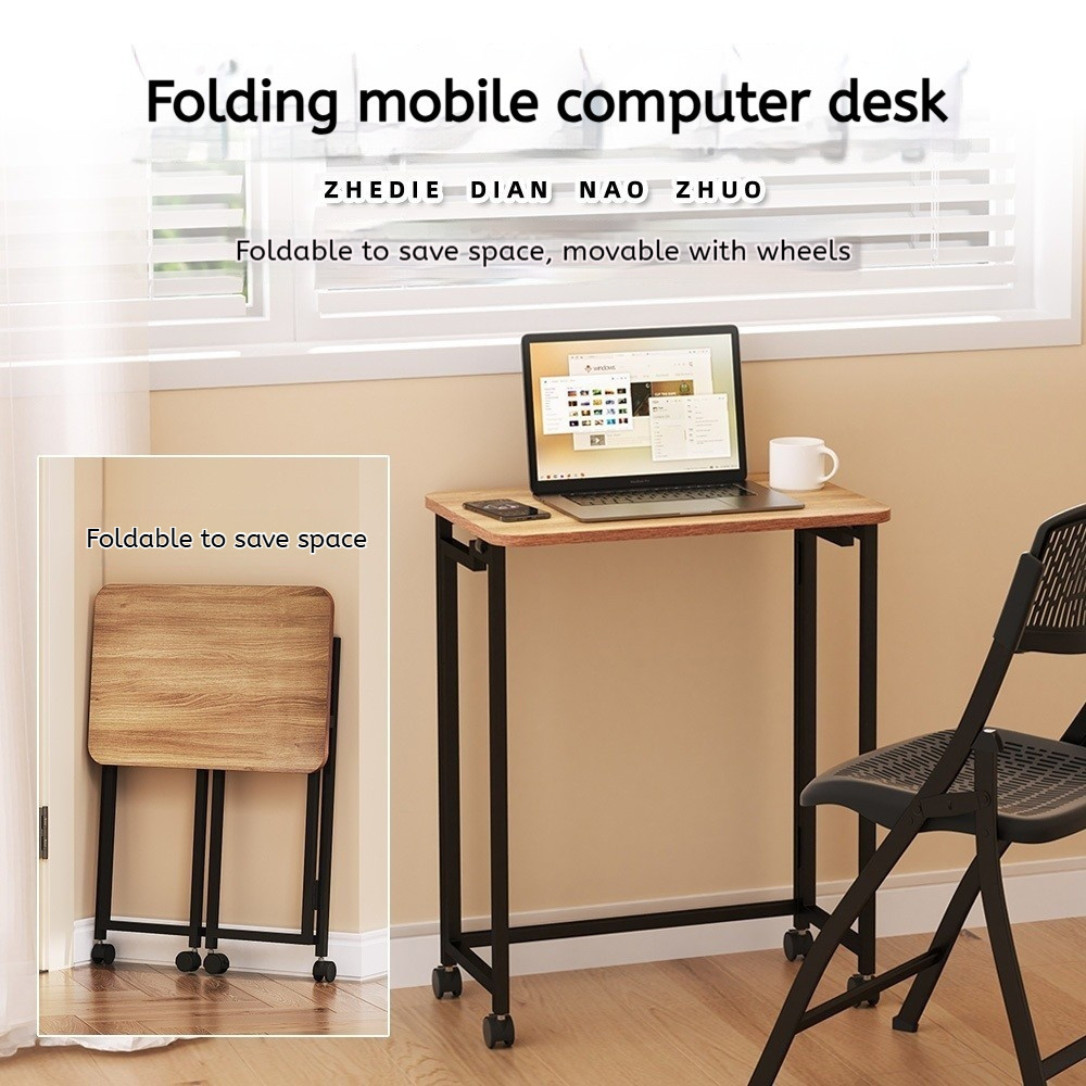 Folding Table Office Desk Movable Desk Computer Desk Side Table ...