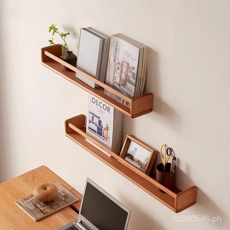 Wall-Mounted Magazine Rack, Picture Book Rack, Solid Wood Wall Shelf ...