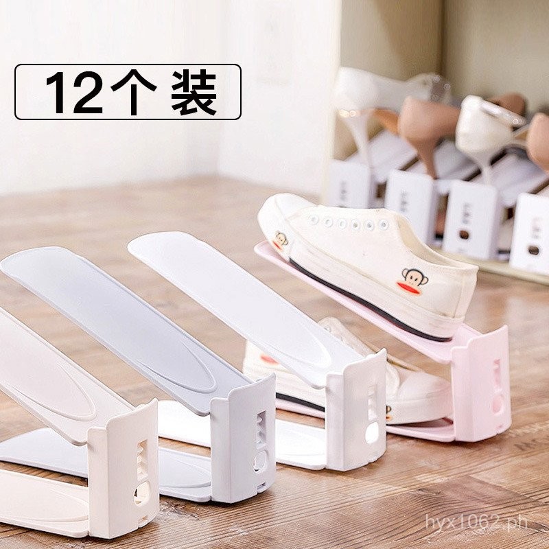 Universal Double-Layer Shoe Rack Divider Shoe Rack Layered Silk Flower ...